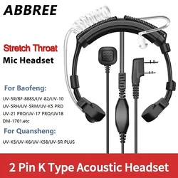ABBREE Auriculares tácticos PTT con micrófono para Baofeng y Quansheng