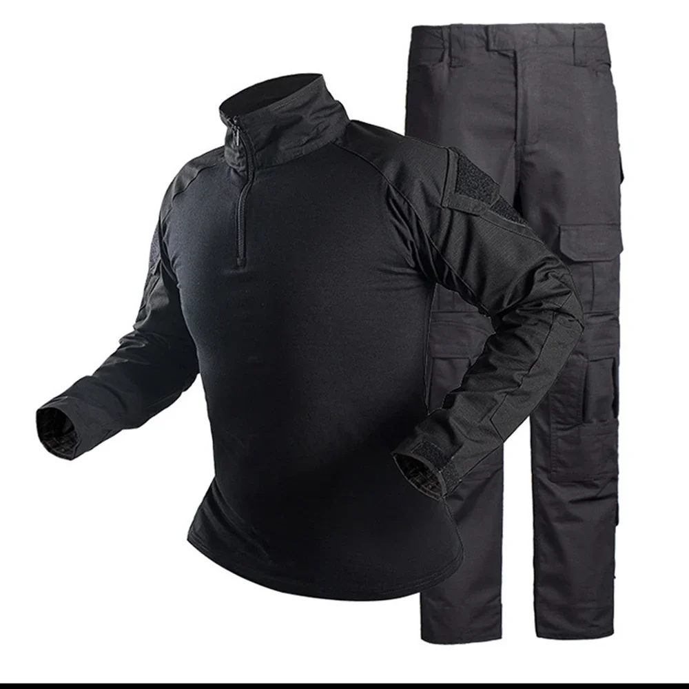 G3 Frog traje táctico camuflaje negro con rodilleras