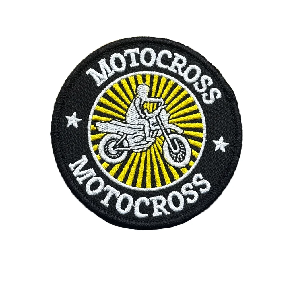 Parche bordado motocross con apliques, gancho para casco punk - imagen 4