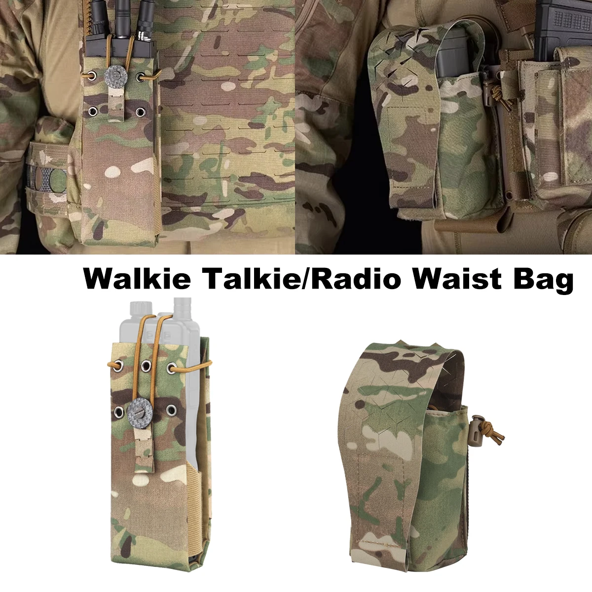 Bolsa MOLLE para radio y walkie-talkie, compatible con MPU5