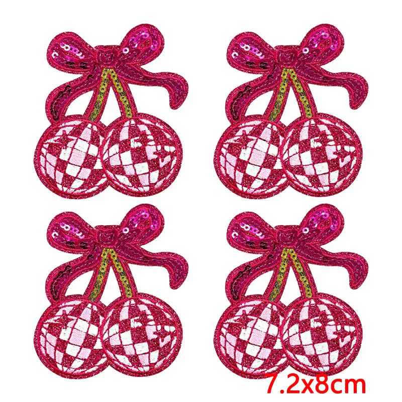 Parches bordados termoadhesivos retro rosados para ropa manualidades - imagen 2
