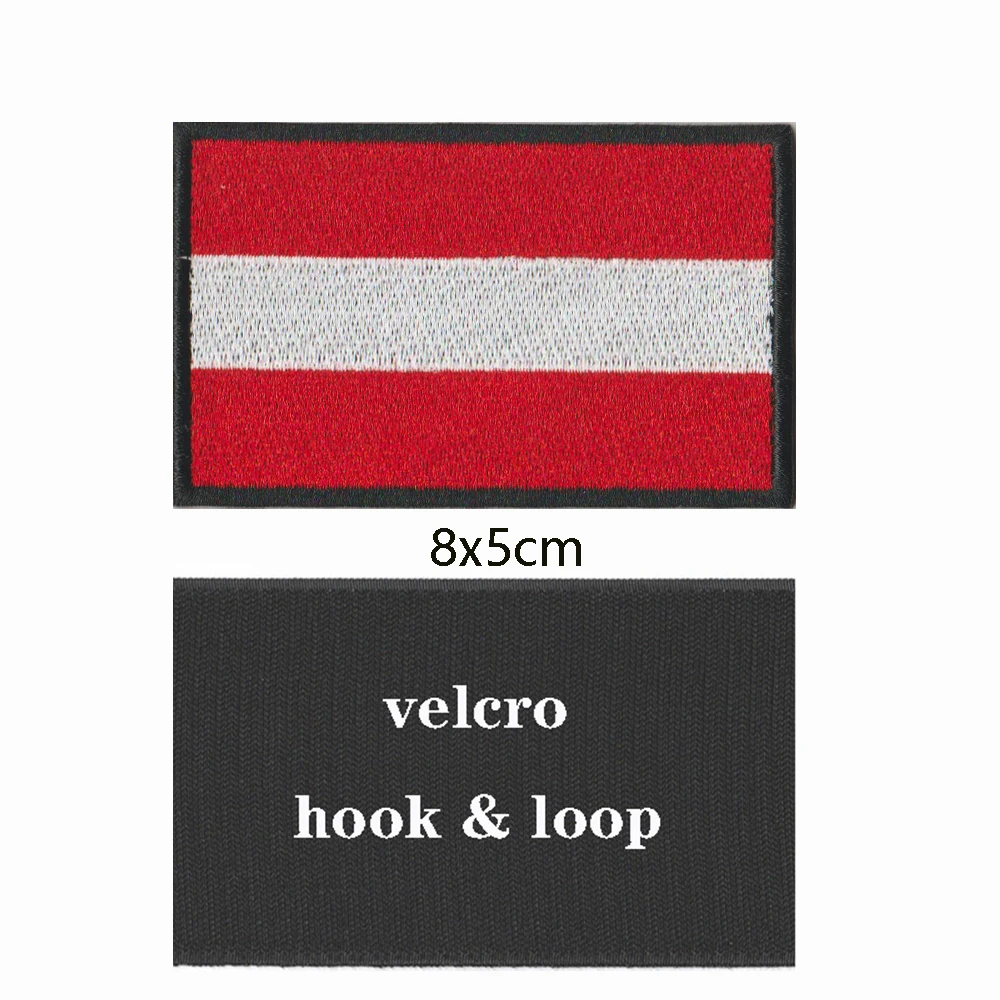 Parche bordado bandera austriaca – Militar con velcro termoadhesivo - imagen 4