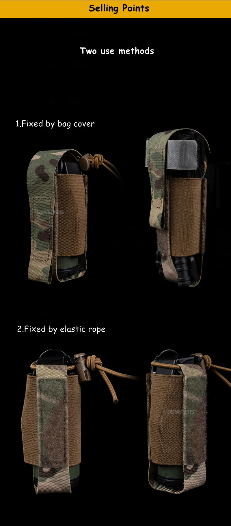 Vista del pouch y dimensiones