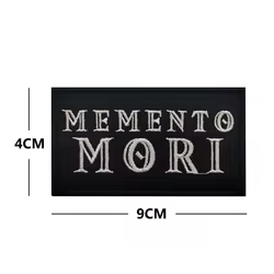 Parche táctico Memento Mori con velcro hook y loop para mochila
