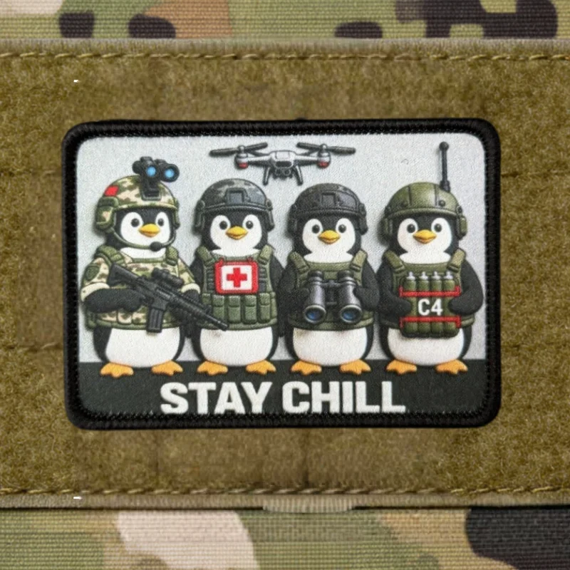 Parches tácticos gancho y bucle pingüino para ropa, mochilas - imagen 3