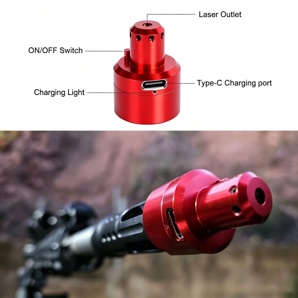 Calibrador láser recargable verde/rojo para rifle y pistola – Caza - imagen 3