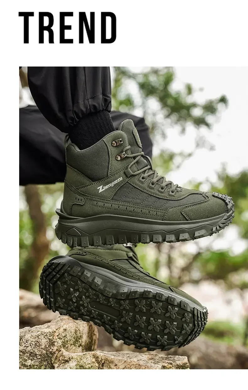 Detalle de las botas de invierno para trekking