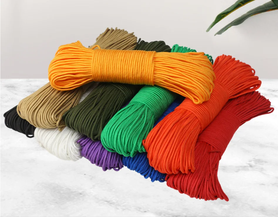 Cuerda trenzada nailon colores variados para manualidades y camping