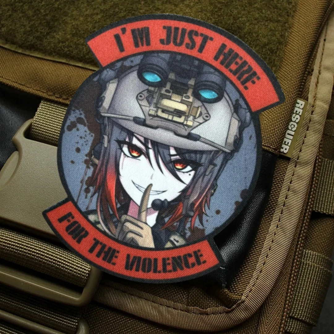 Parche militar y pegatina anime táctica para mochila, gancho y bucle
