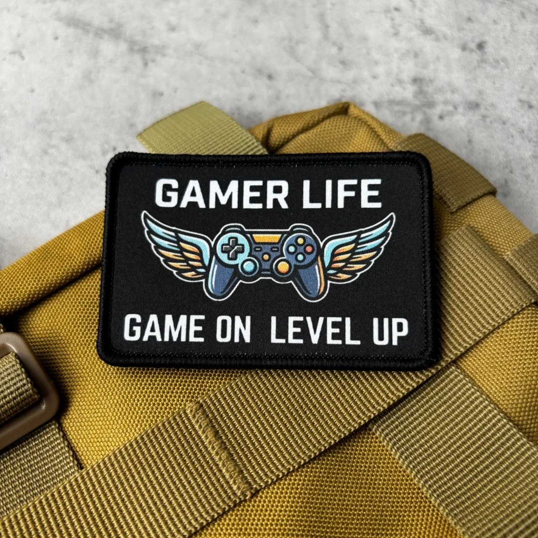 Parche táctico gamer Game On Level Up con velcro para mochila - imagen 2