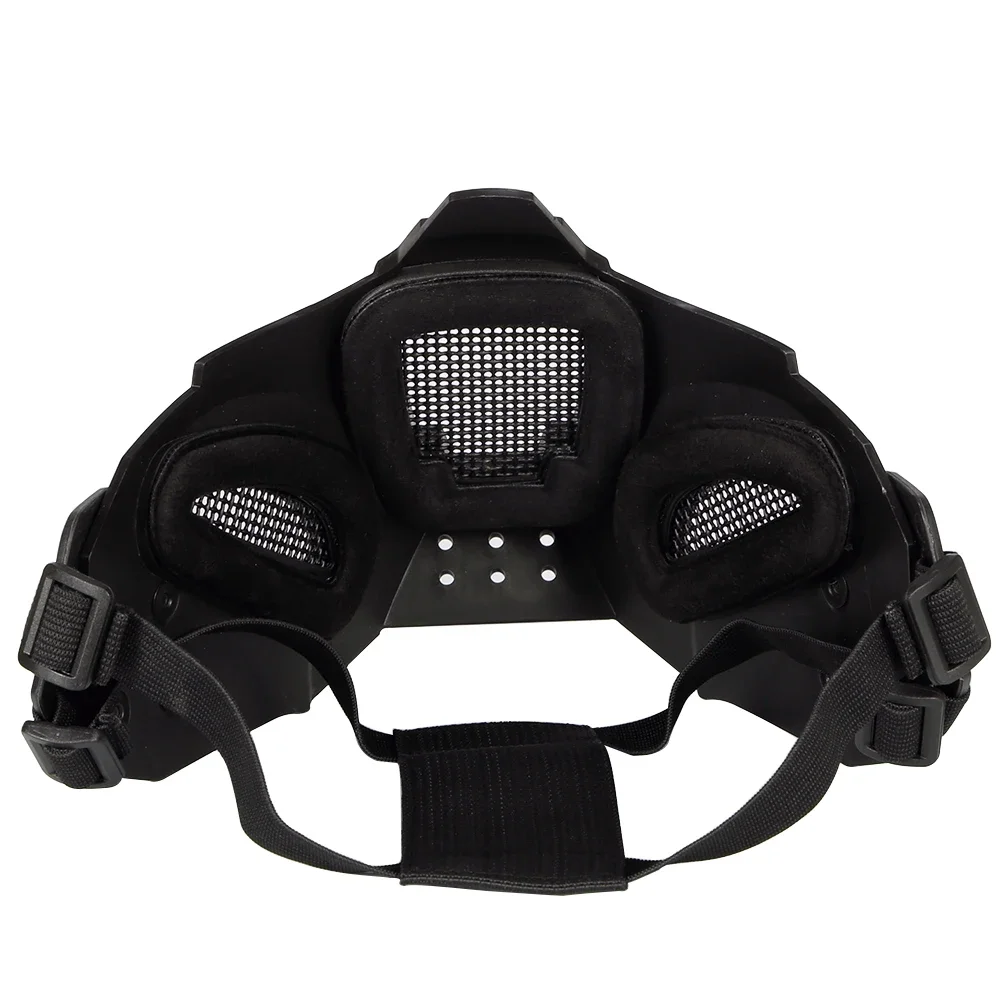 Máscara media cara táctica transpirable paintball con conector casco - imagen 2