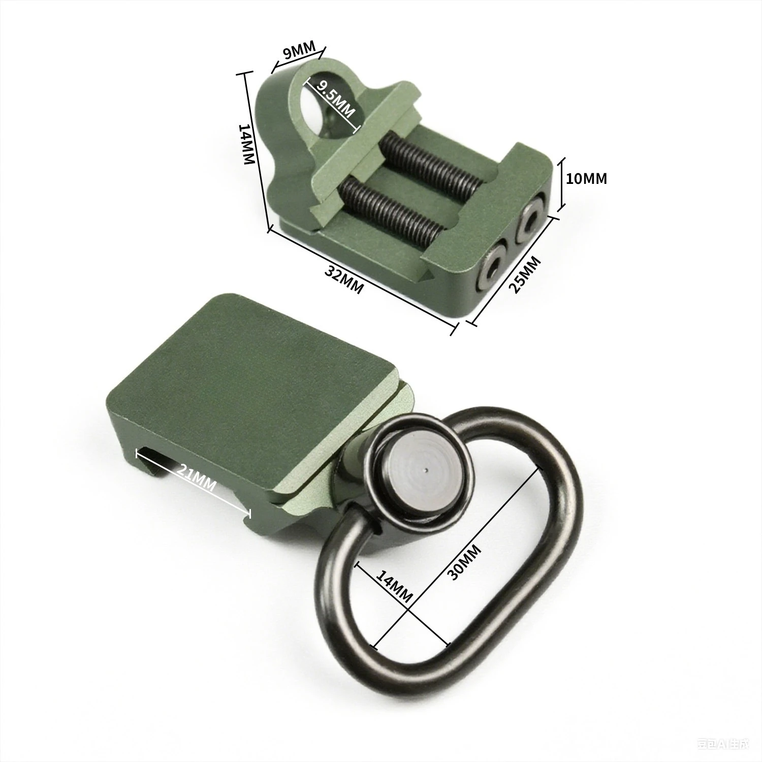 Adaptador QD metálico para correa, montaje MLOK diagonal giratorio - imagen 5