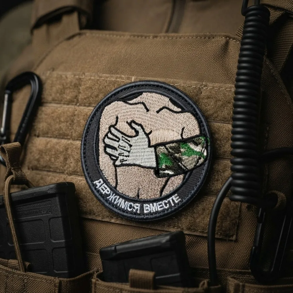 Parche táctico bordado estilo ruso abrazo con velcro – Insignia para equipamiento - imagen 2