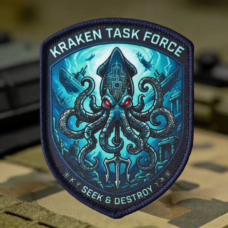 Parche táctico Kraken Task Force pulpo con gancho y bucle