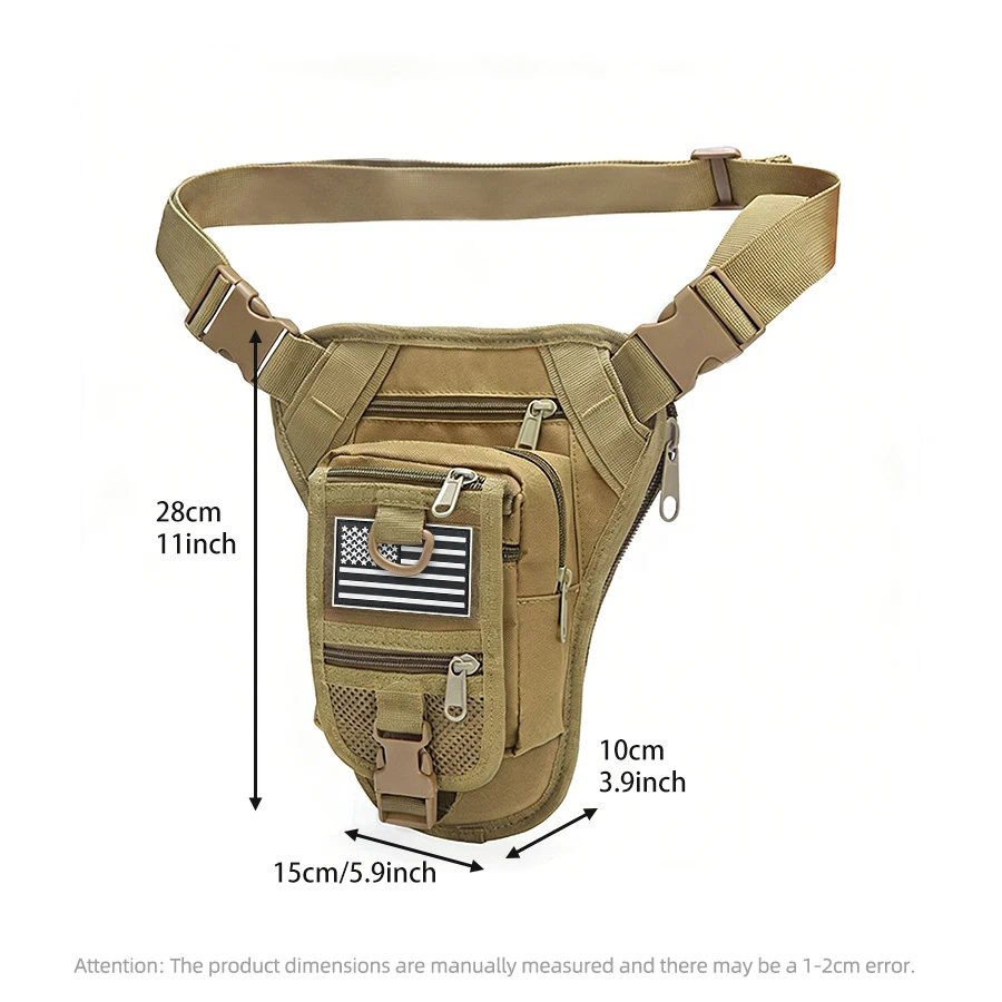 Bolsa táctica de muslo y cintura con múltiples bolsillos para ciclismo - imagen 2