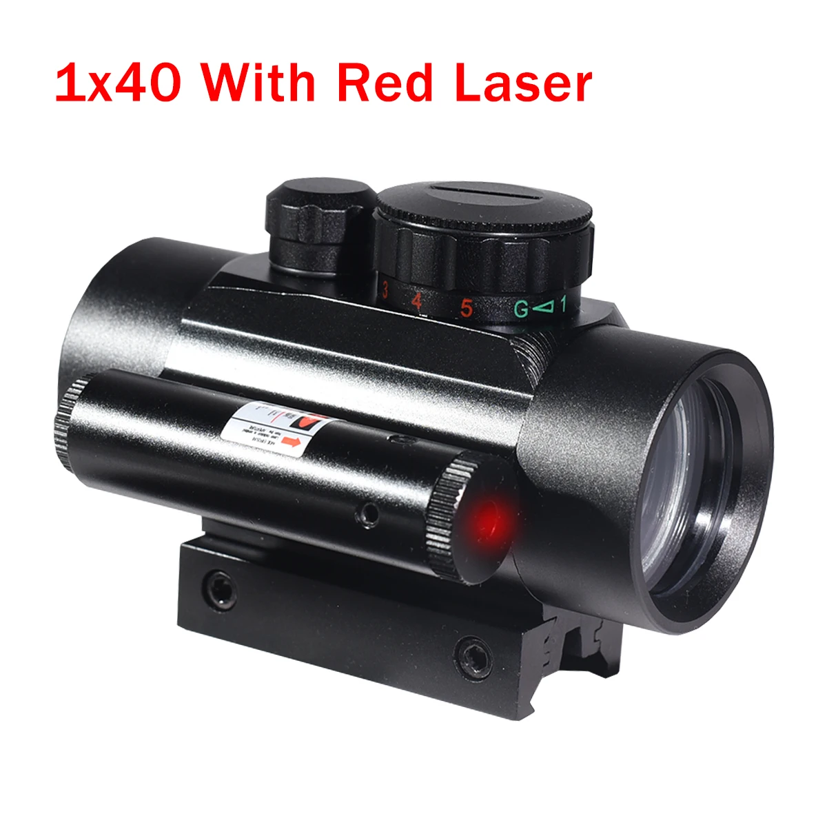 Mira de punto rojo táctica con láser para airsoft y caza