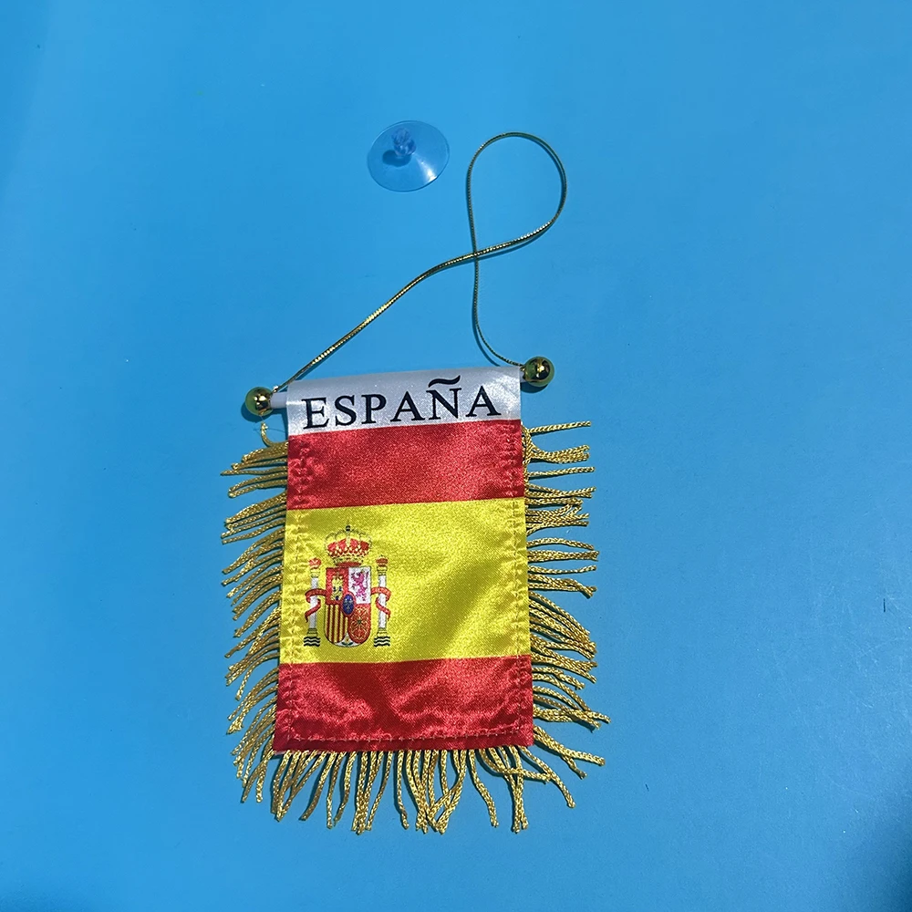 Mini bandera de España tipo banderín para colgar