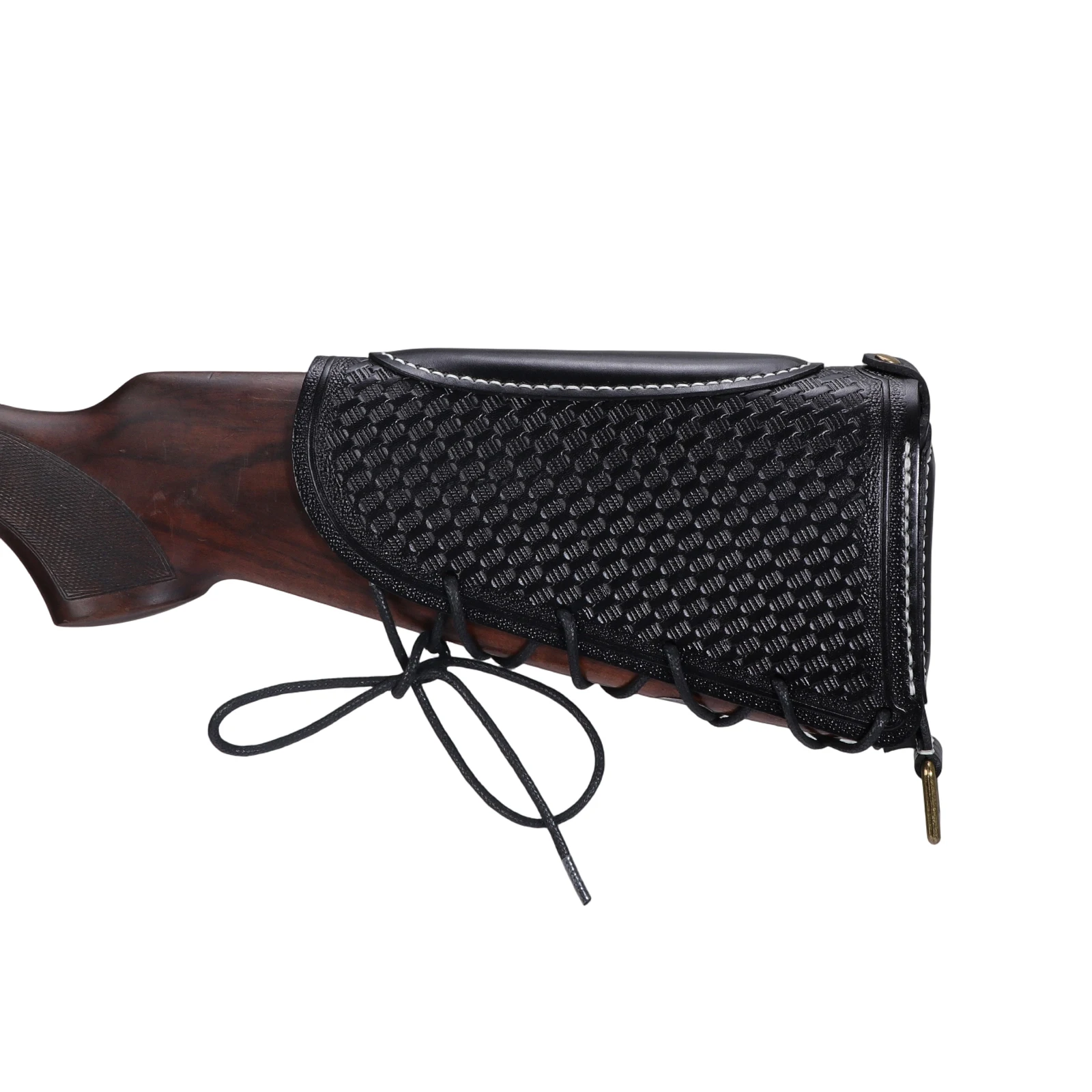 Tourbon funda de culata táctica de cuero negro con carrilleras - imagen 3