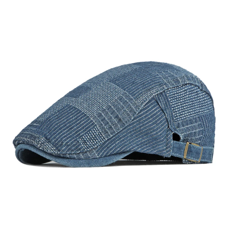 Gorra táctica de mezclilla lavada estilo Gatsby con visera retro - imagen 4