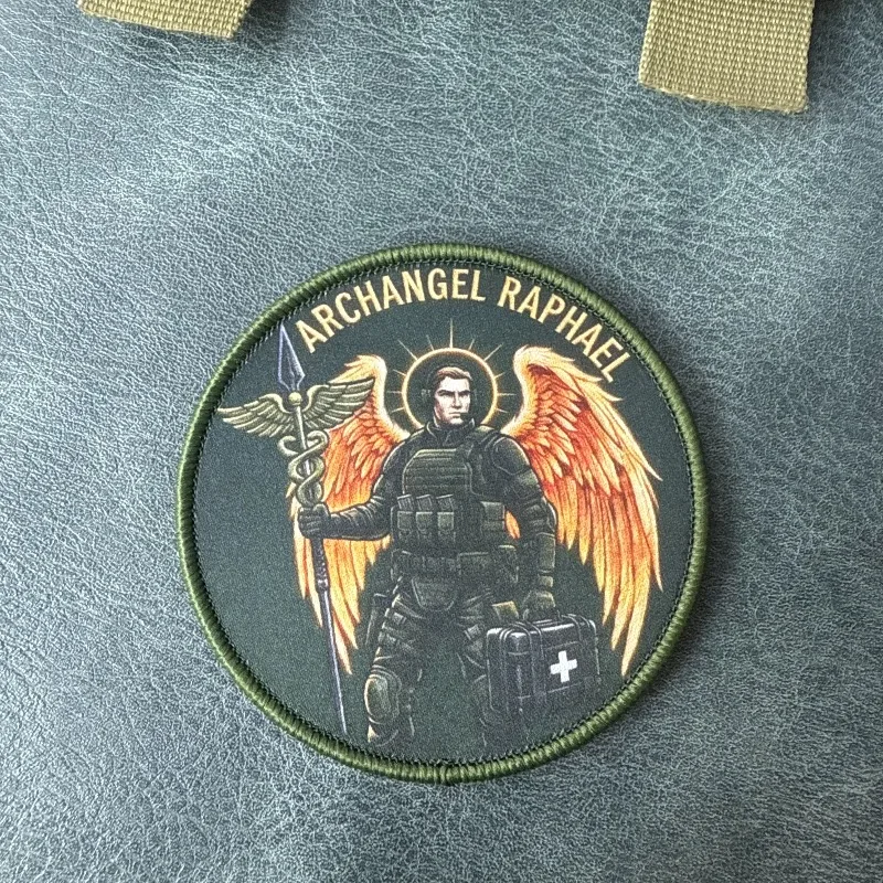 Parche táctico arcángel Rafael con gancho y bucle para mochila - imagen 4