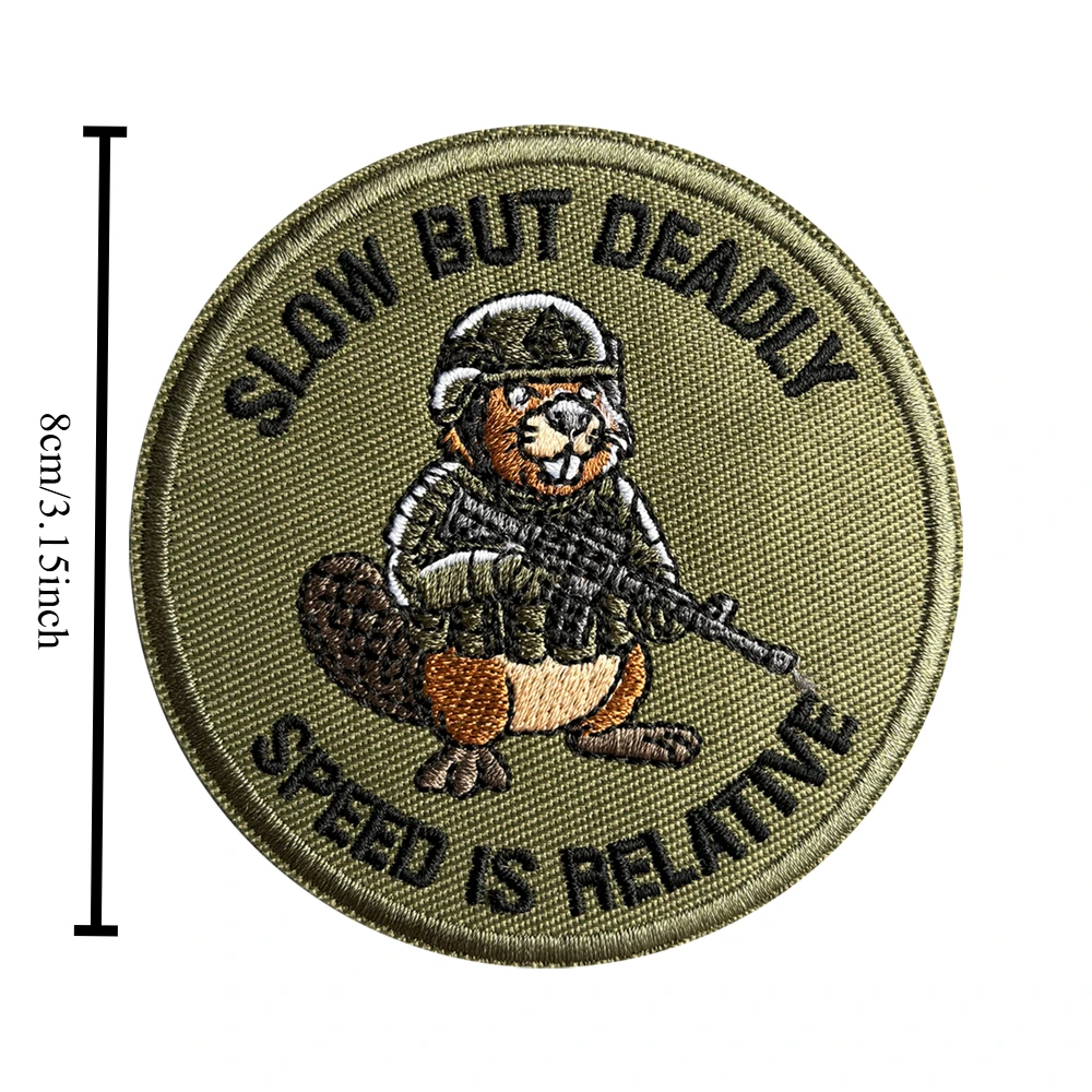 Parche táctico PVC Slow But Deadly Beaver con velcro para airsoft - imagen 3