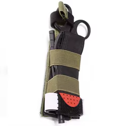 Soporte MOLLE para torniquete con bolsa médica y elástico tijeras