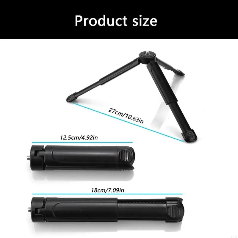 Mini trípode de escritorio extensible rosca estándar para cámara