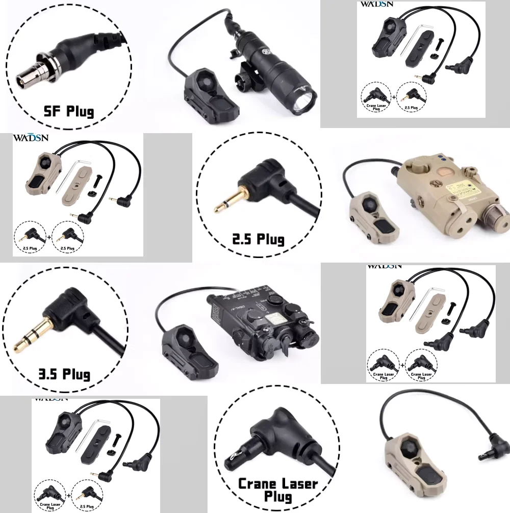 AXON Linterna táctica doble función con mando por cable tipo ratón