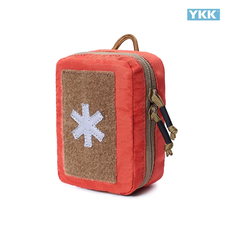 Bolsa táctica EDC de nailon naranja-rojo con sistema MOLLE