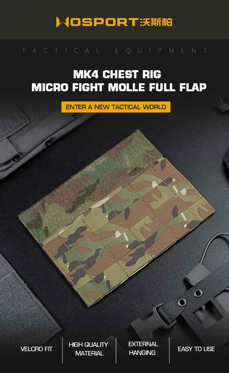 Panel Molle MK4 para pechera con solapa completa