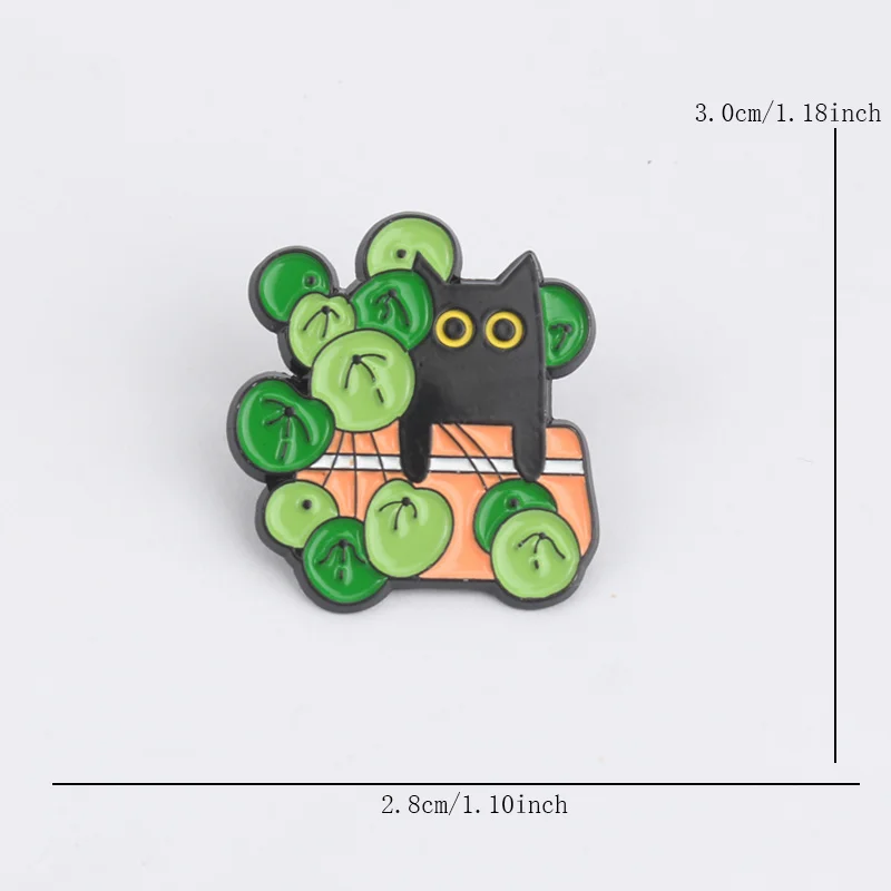 Pin táctico de aleación gato negro dibujitos – insignia mochila