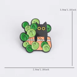 Pin táctico de aleación gato negro dibujitos – insignia mochila