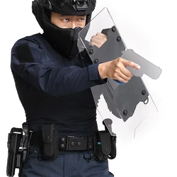 Escudo táctico de policarbonato resistente a impactos y puñaladas