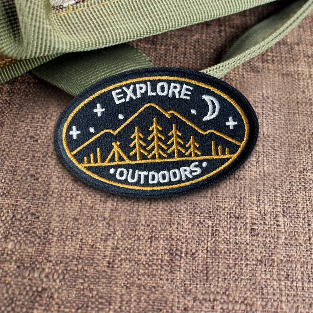 Parche bordado táctico montaña salvaje con Velcro para mochila - imagen 5