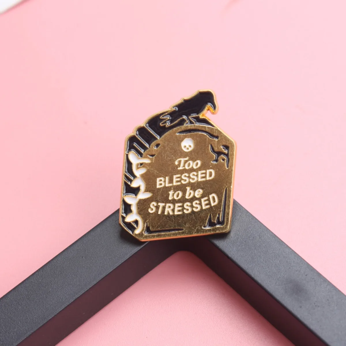 Broche vintage oscuro personalizado demasiado bendecida mujer - imagen 3