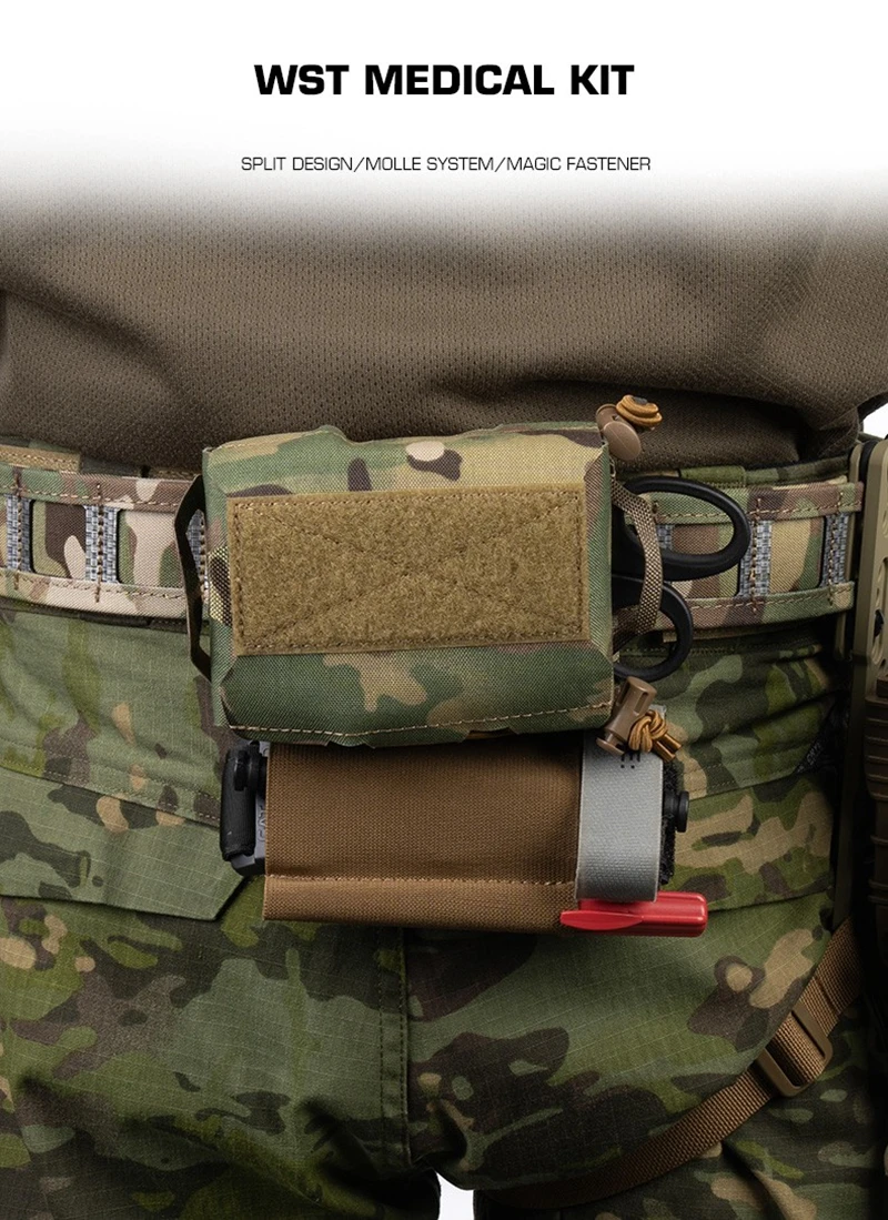 Bolsa táctica MOLLE negra para torniquete y accesorios