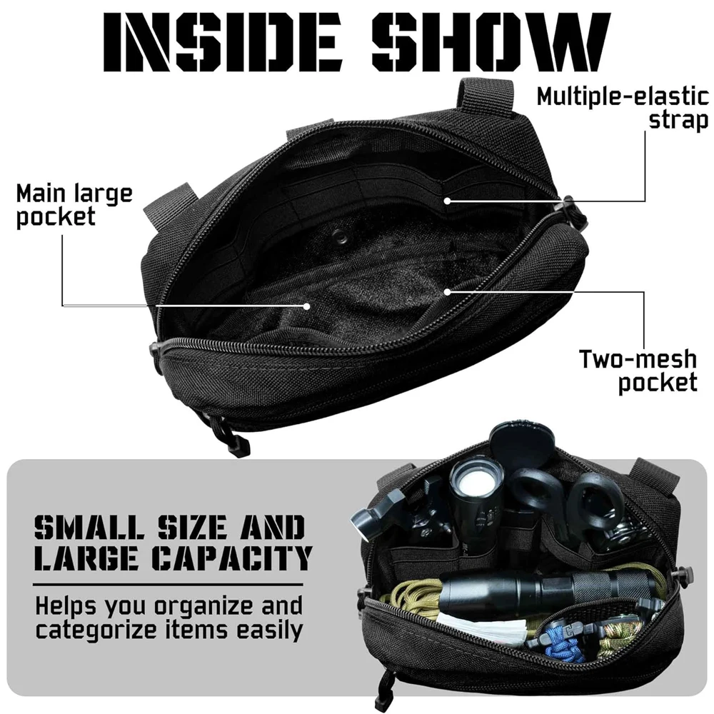 Bolsa táctica MOLLE admin multiusos para pecho cintura y EDC - imagen 2
