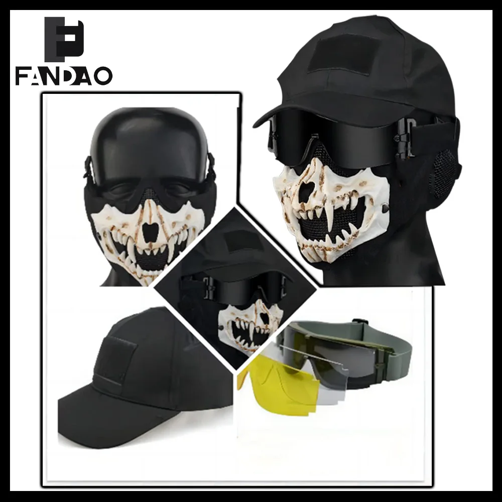 Gafas Tácticas Set con Máscara Calavera – Airsoft Paintball
