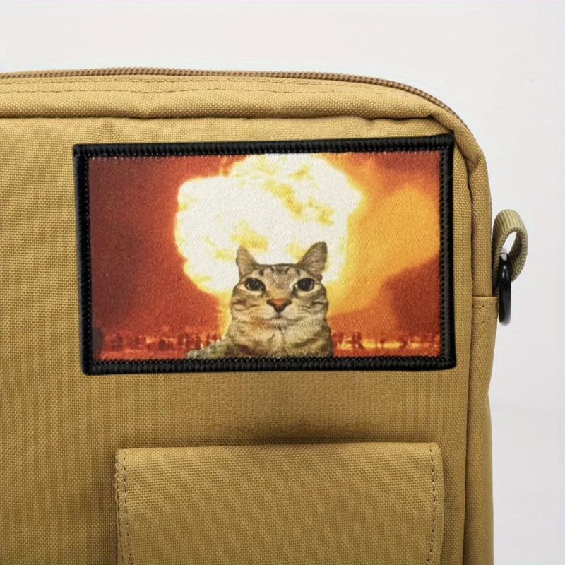 Parche táctico gato meme con velcro gancho y bucle - imagen 2