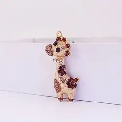 Llavero jirafa de metal estilo zoológico, regalo infantil