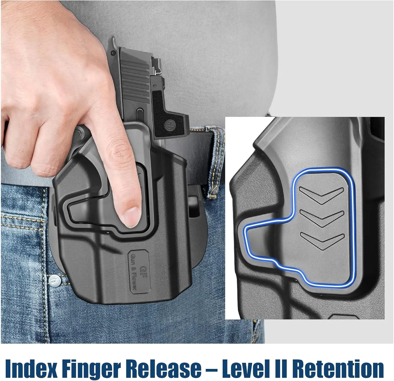 Funda OWB para Sig P365 X-Macro retención Nivel II óptica 360° derecha - imagen 3