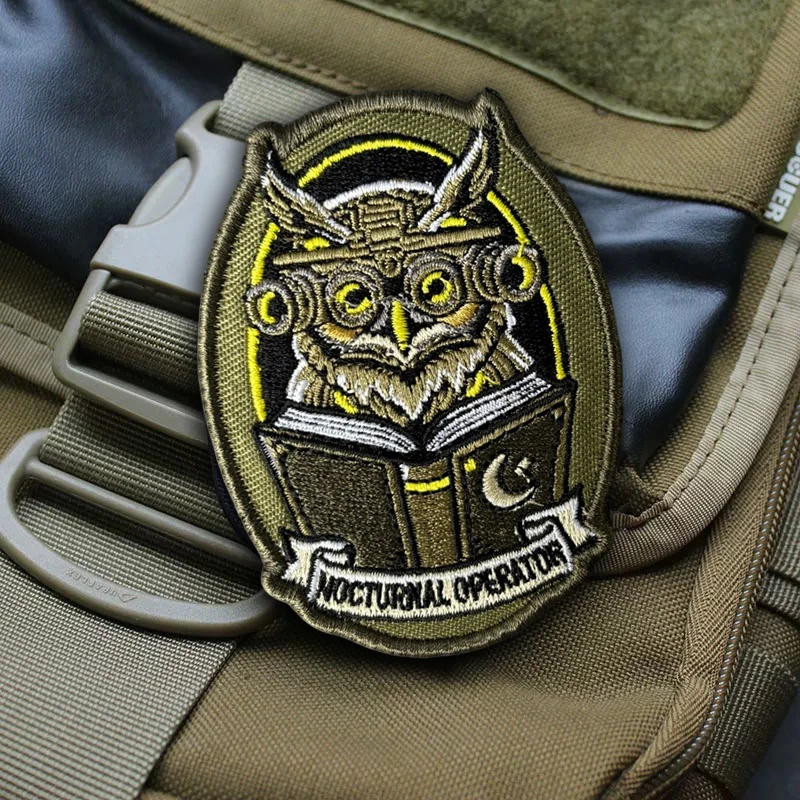 Nachtuil Parche bordado con velcro ave nocturna EDC mochila - imagen 5
