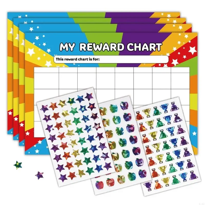 Pegatina táctica de estrella colorida con tarjeta recompensas infantil - imagen 4