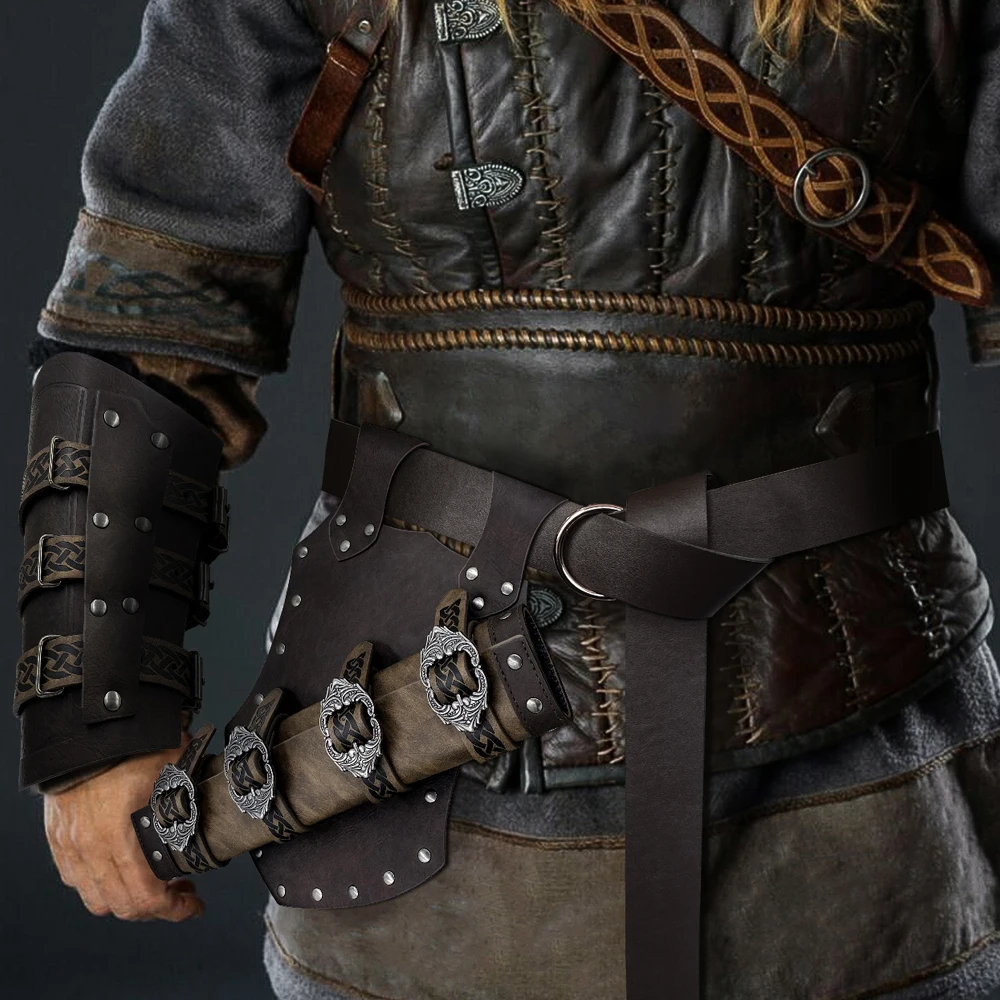 Funda de espada medieval en piel sintética estilo vintage para LARP - imagen 4