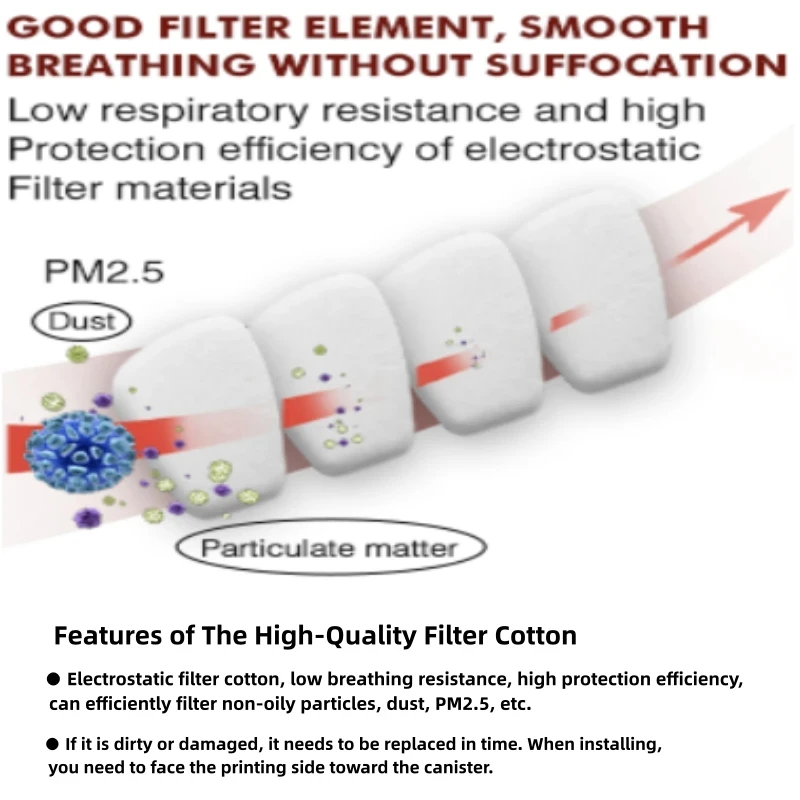 Máscara antigás media cara adaptador de filtro, polvo y orgánicos - imagen 5