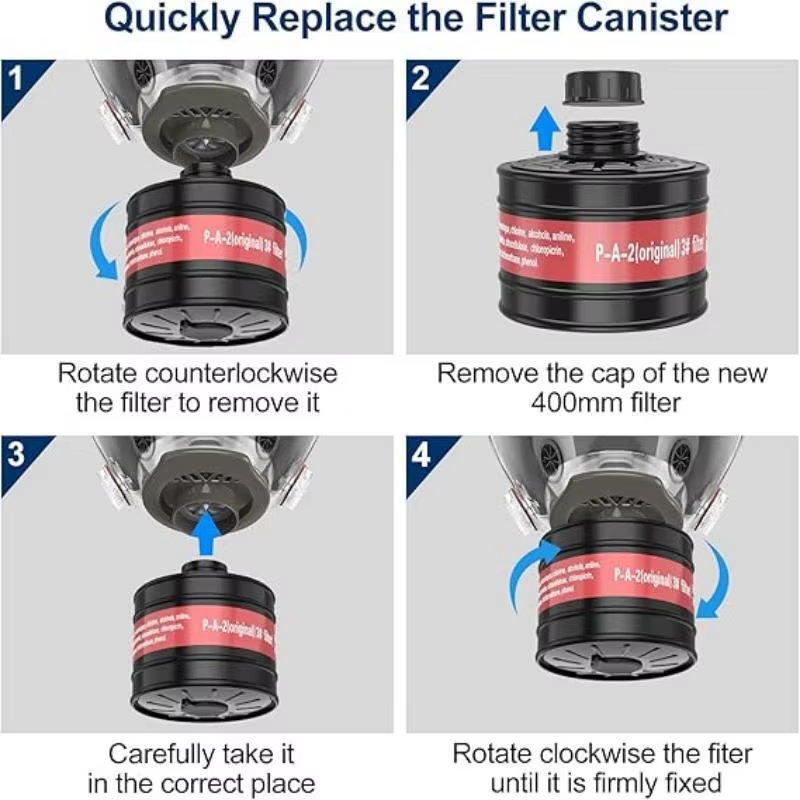 Filtro de gas para máscara antigás – cartucho respirador repuesto - imagen 3