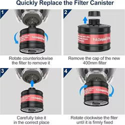 Filtro máscara de gas 40mm NATO – Repuesto para respirador táctico
