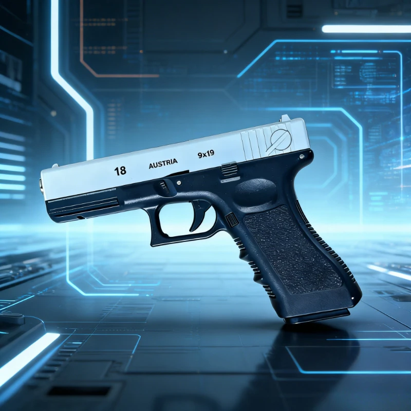 Pistola de juguete negra y blanca con liberación en vacío - imagen 3