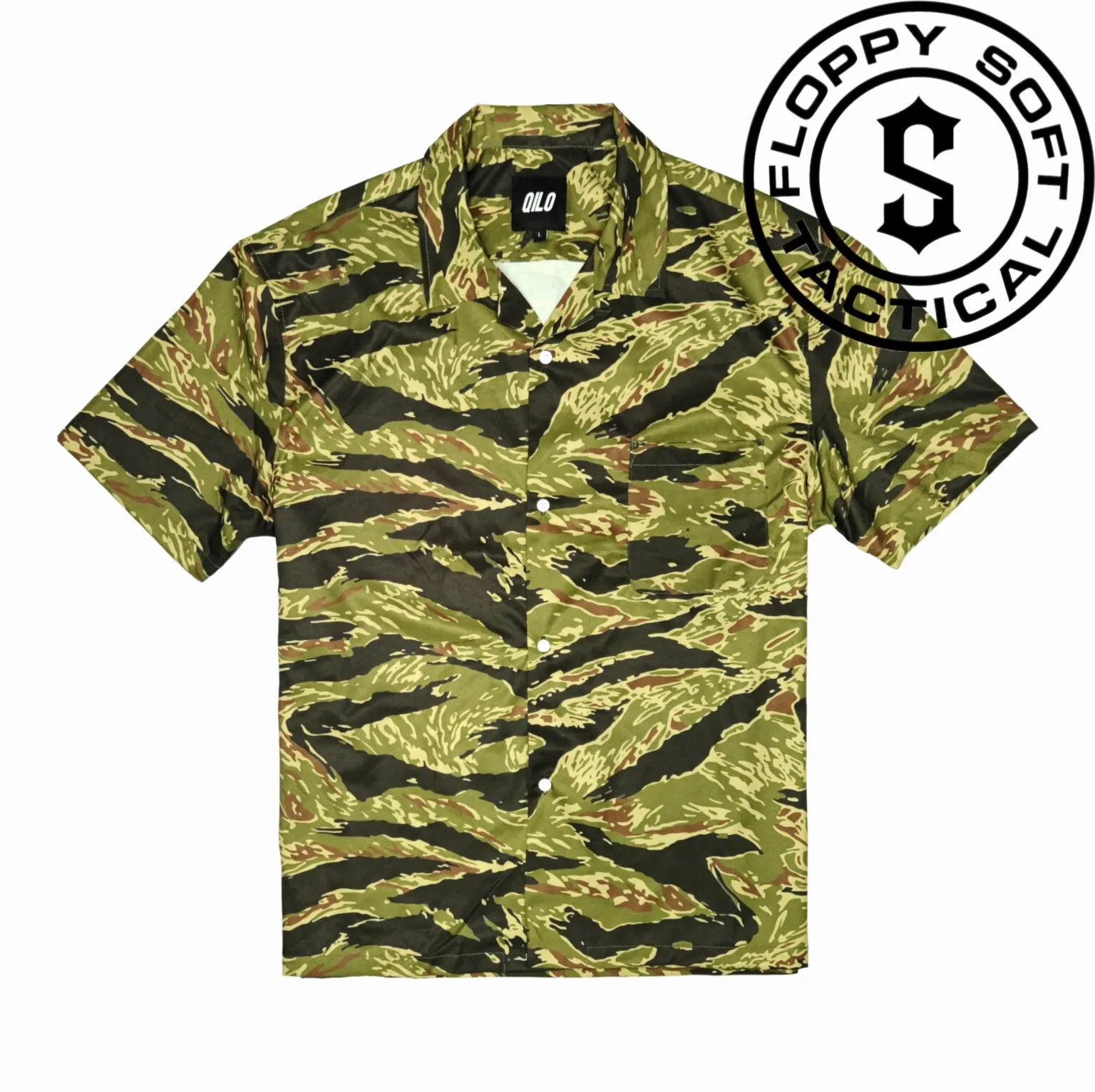 Camisa táctica QILO manga corta estampado hawaiano airsoft