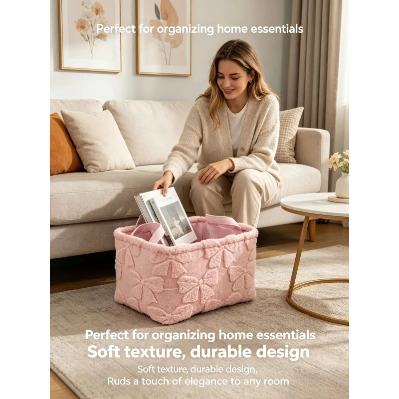 Cesta textil de almacenamiento para escritorio
